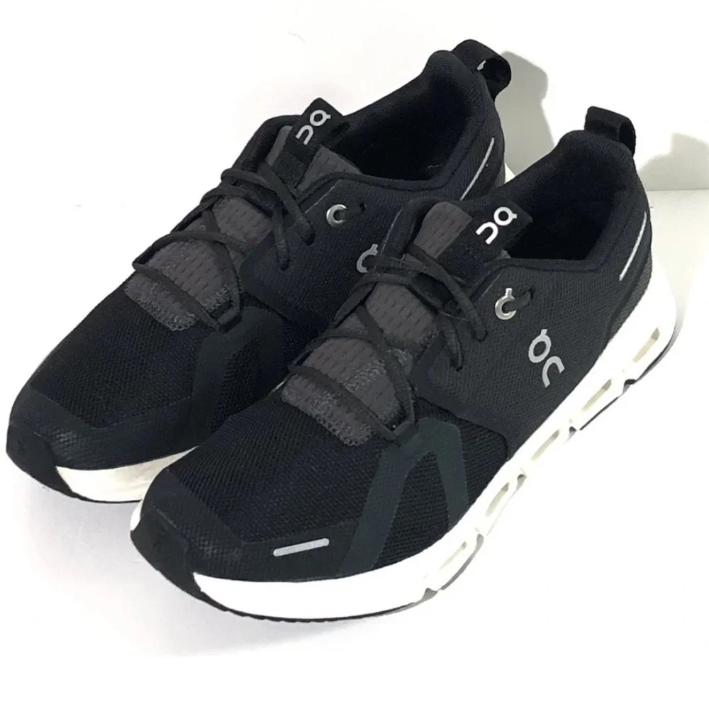 On Cloud 5 Running Shoes Woman’s Black White CloudTec Sneakers